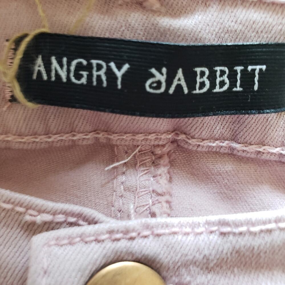 NEW Angry Rabbit Mid Rise Dusty‎ Rose Skinny Denim Jeans Multiple Sizes - Picture 7 of 9
